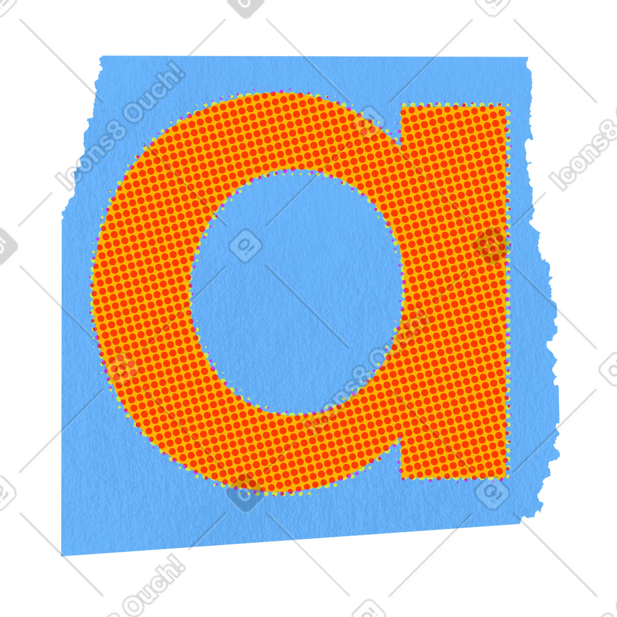 Ilustración Collage lowercase letter a en estilo Paper Cut descargar en PNG y SVG
