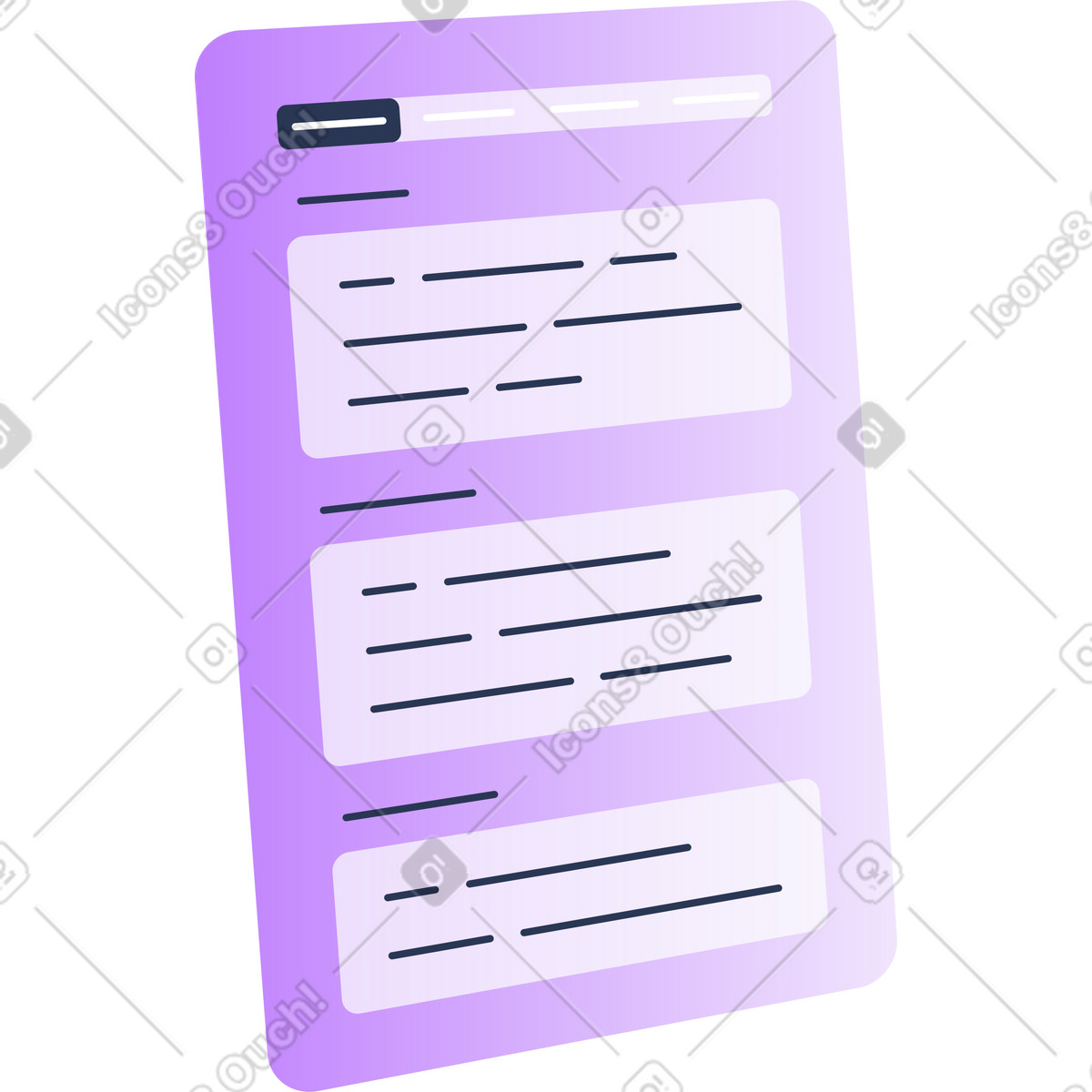 Notetaker app interface illustration in Lucent style download in PNG, SVG