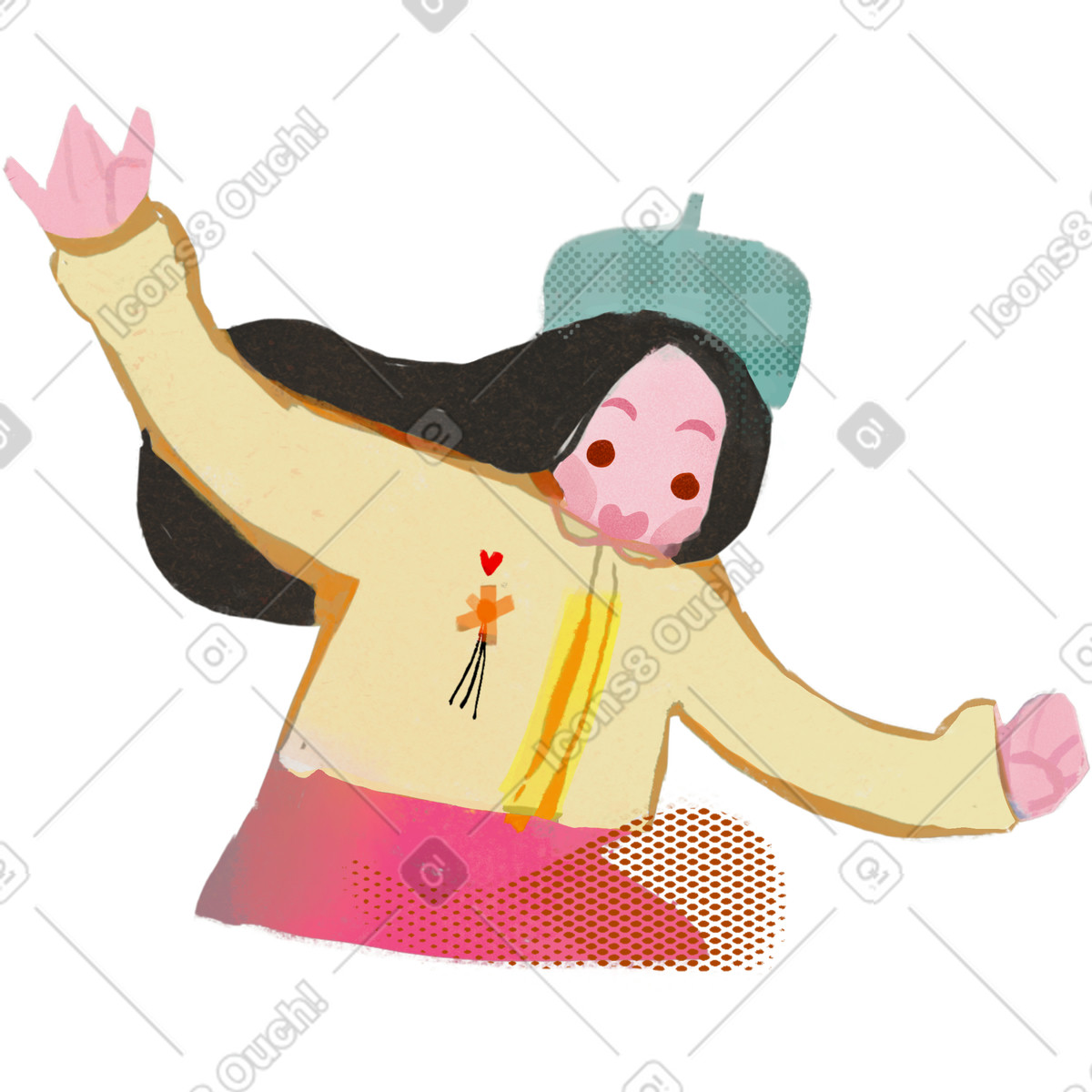 Fräulein-Illustration im Fabulous-Stil als Download in PNG, SVG