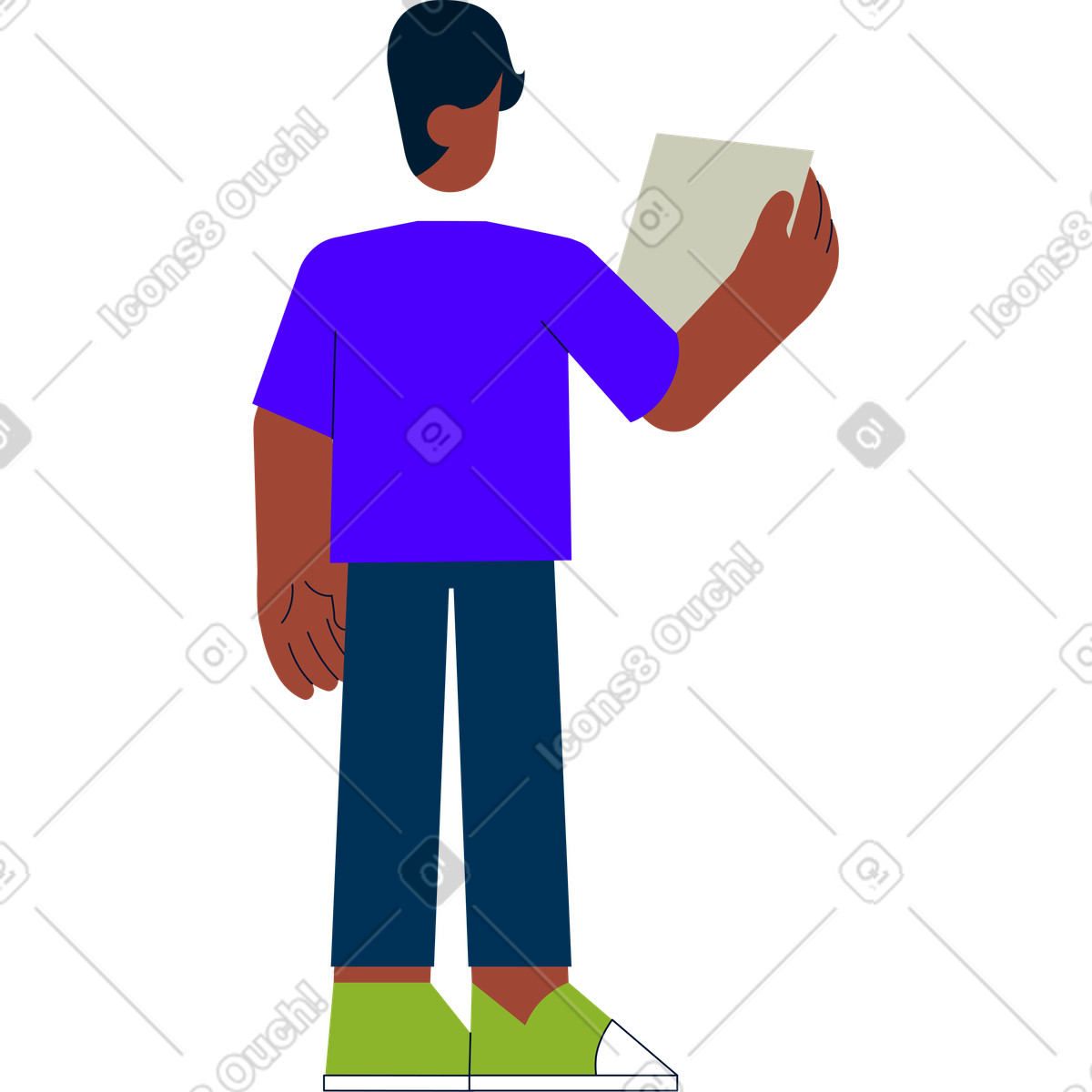 下载 Cubes 风格的 男人背对着他站着 插画，支持 PNG、SVG 格式