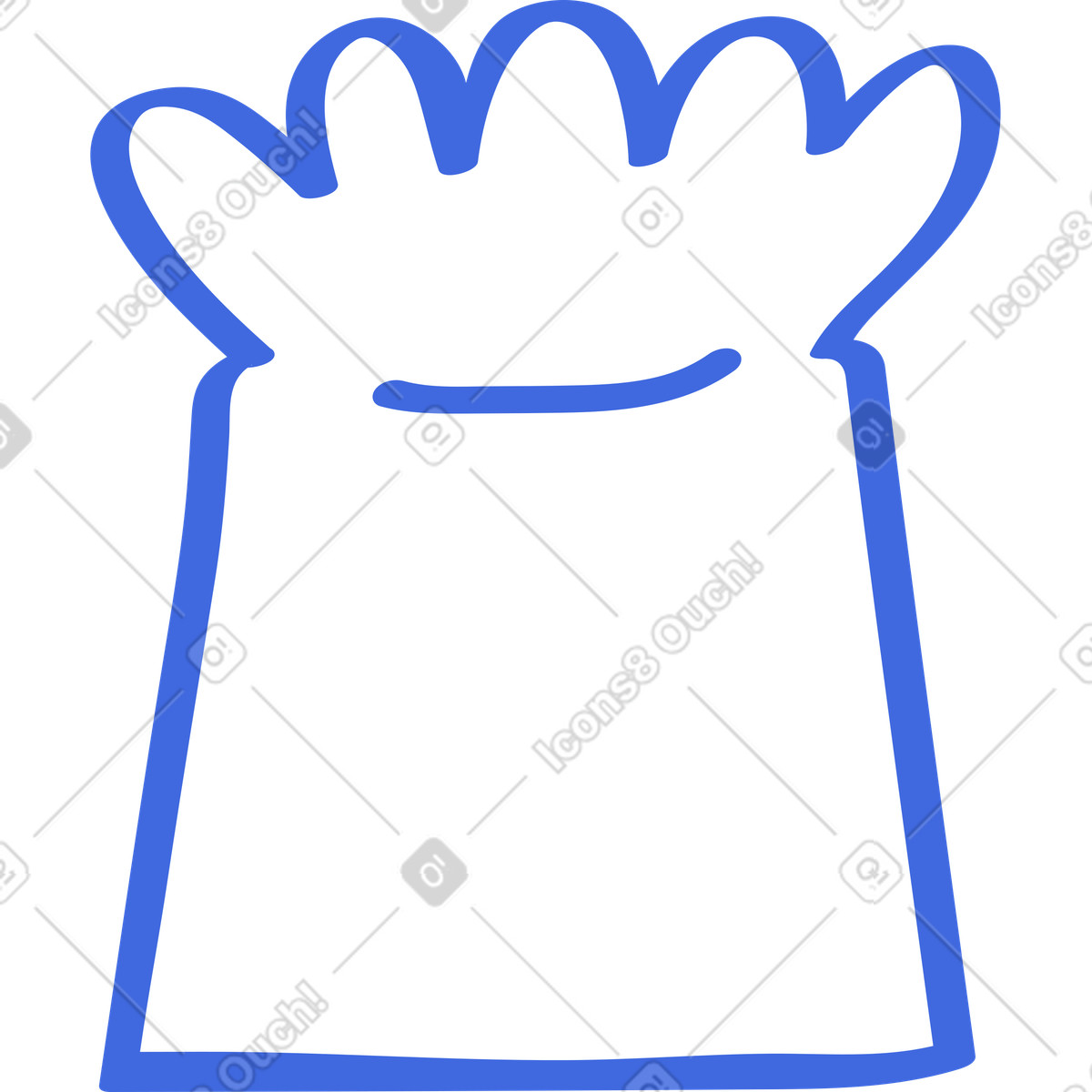Ilustração de Glove outline with five fingers and simple minimalist silhouette shape em no estilo Ballpoint Pen para baixar em PNG, SVG