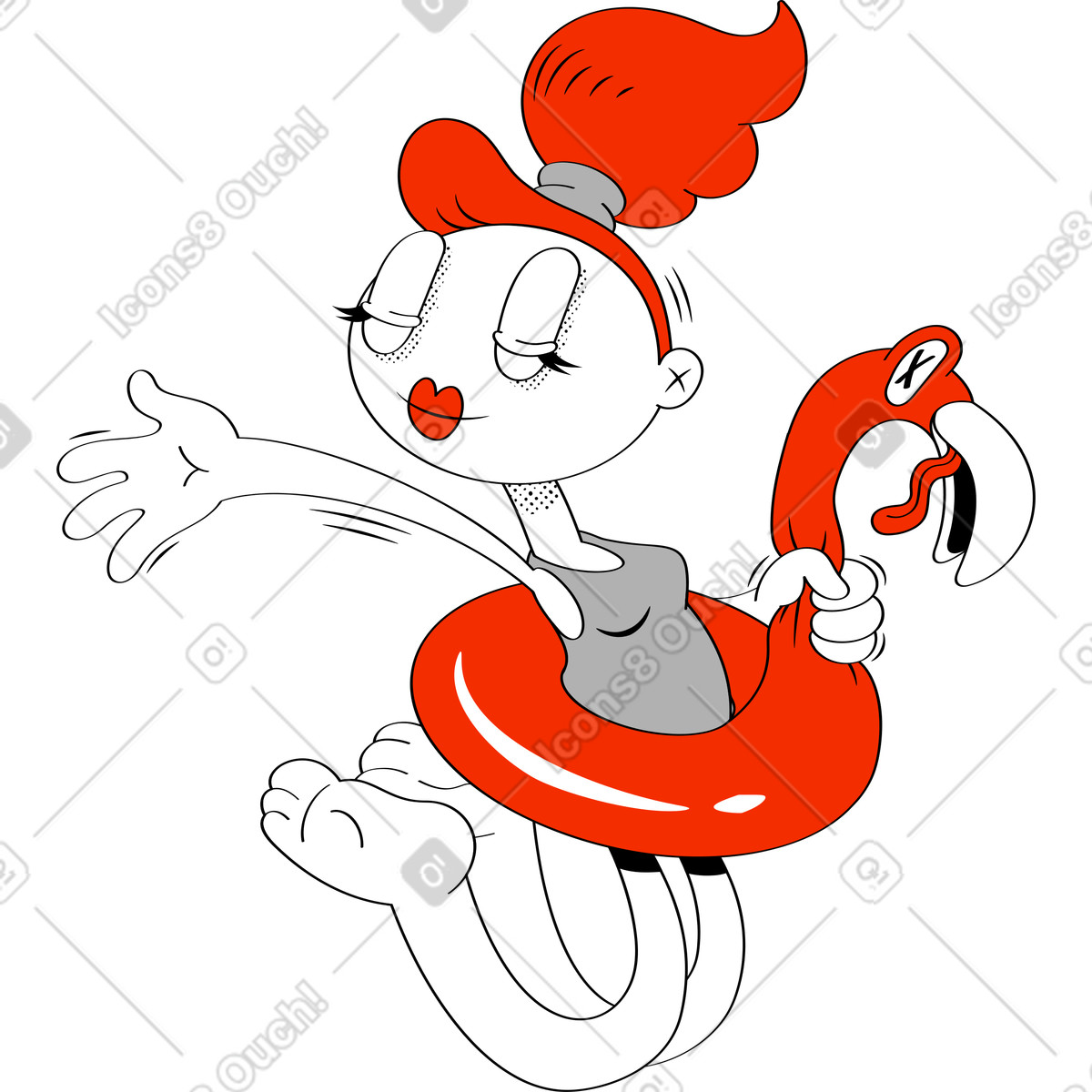 Ilustração de Mulher em no estilo Looney para baixar em PNG, SVG