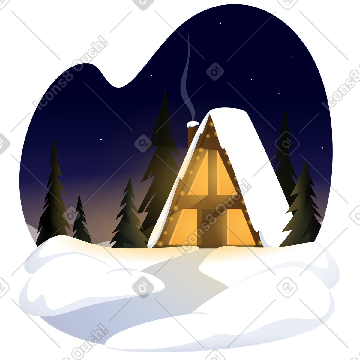 Winter background at Christmas time illustration in Vivid style download in PNG, SVG