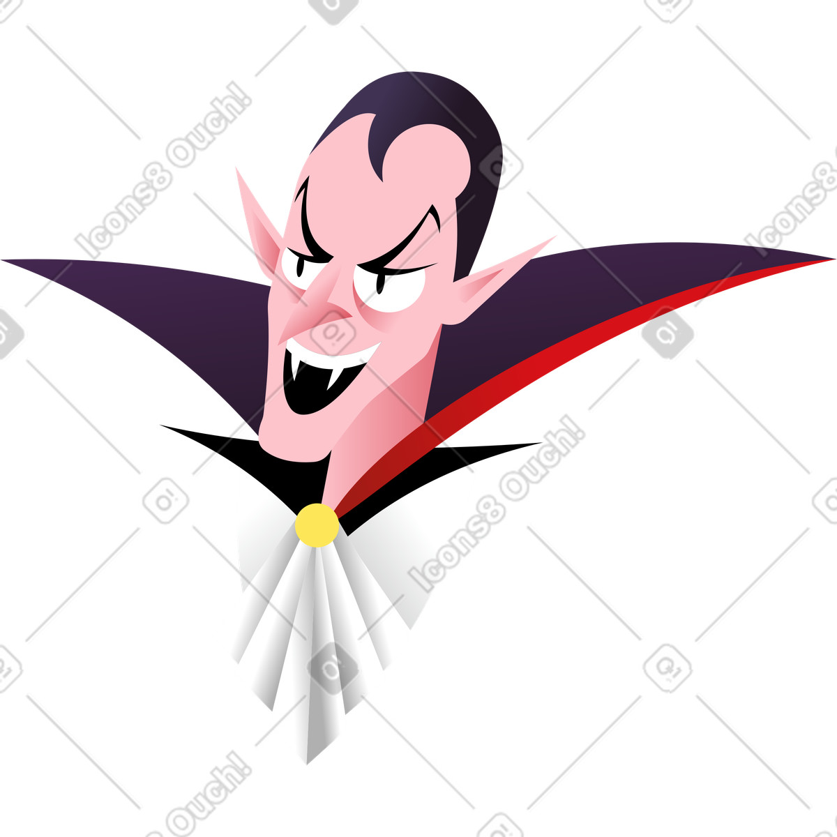 Illustration Tête de dracula dans le style Halloween Party à télécharger aux formats PNG, SVG