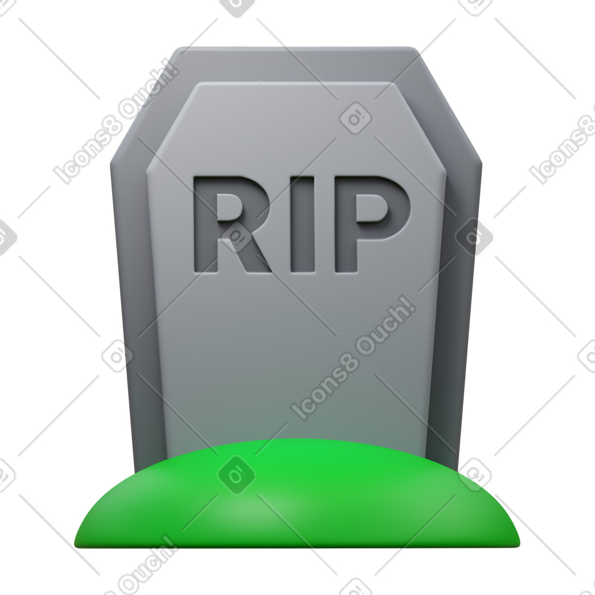 下载 3D Fluency 风格的 Headstone 插画，支持 PNG、SVG 格式
