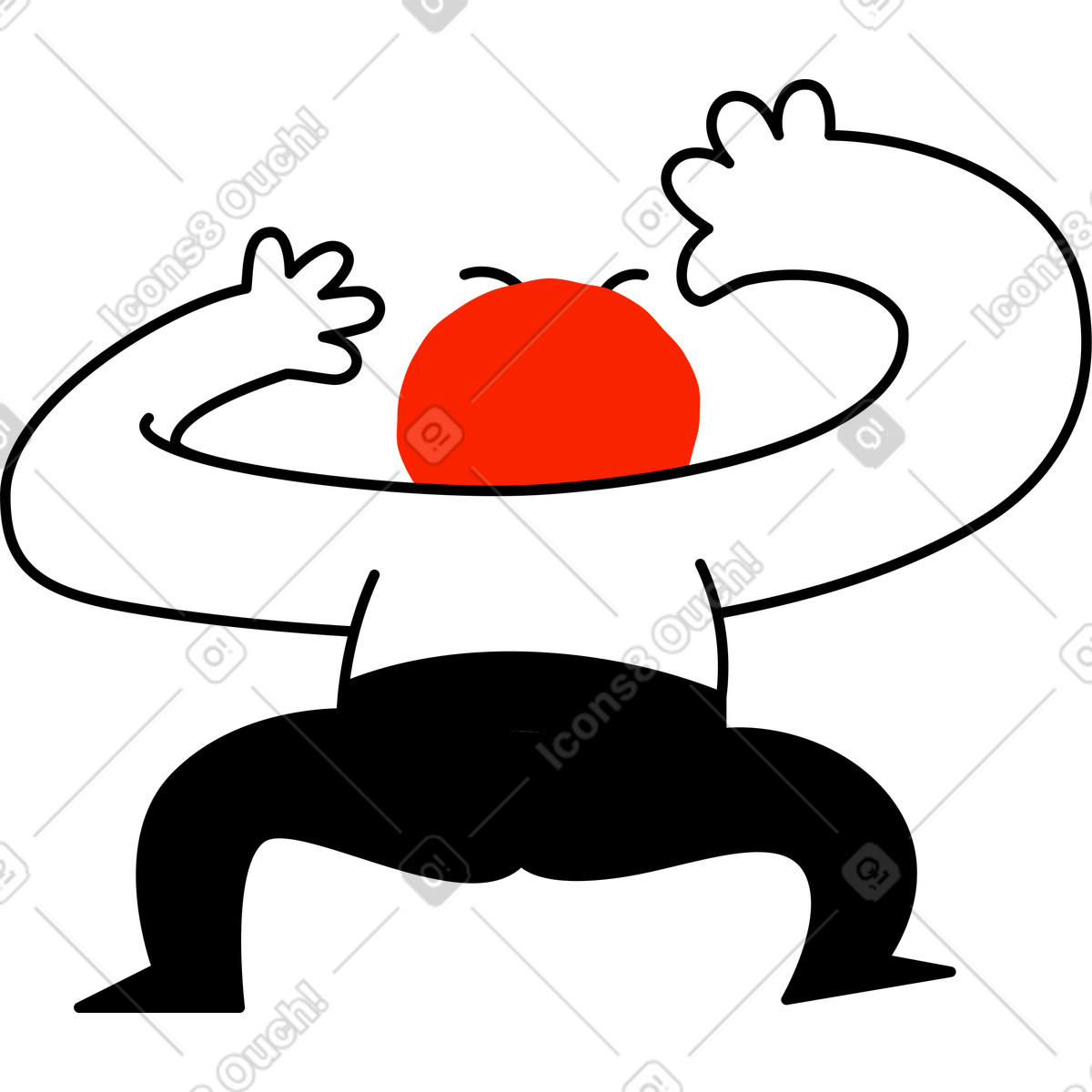 Character holding something illustration in Giggle style download in PNG, SVG