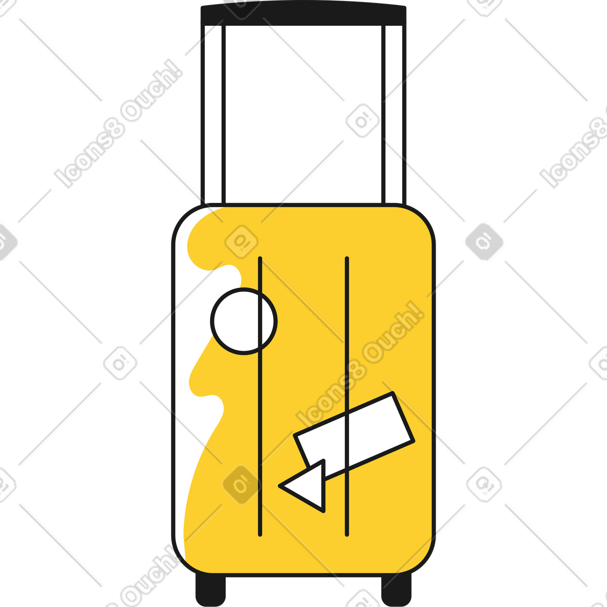 Ilustración Maleta en estilo Taxi a descargar en PNG y SVG