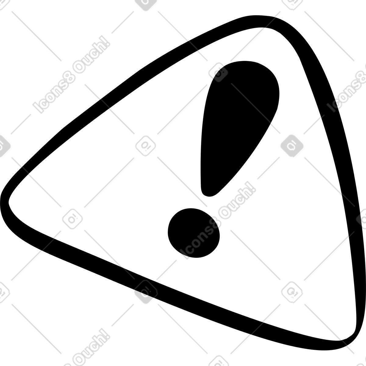 Illustration Panneau d'avertissement avec point d'exclamation dans le style Journal à télécharger aux formats PNG, SVG