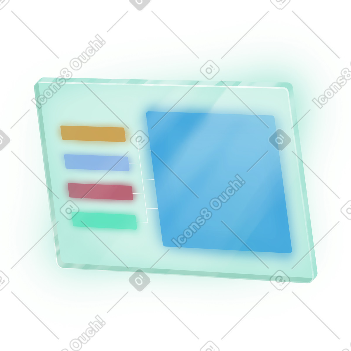 Props 스타일의 Screen with diagram 일러스트레이션 PNG, SVG 다운로드