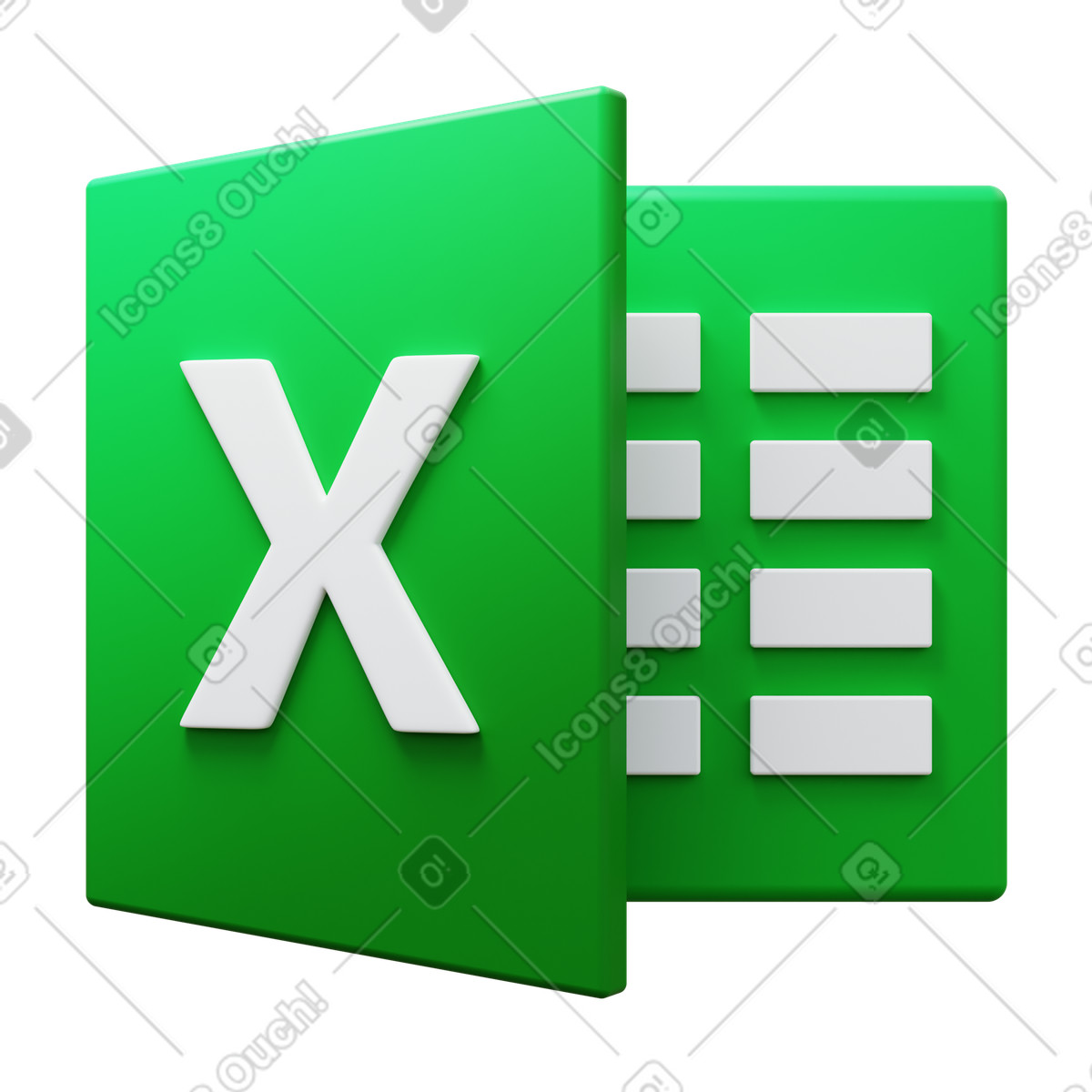 Microsoft Excel illustrazione in stile 3D Fluency scarica in PNG, SVG
