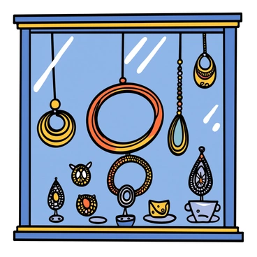 Close-up of a jewelry shop window displaying an array of intricate "nath" designs, each piece shimmering under bright lights. The nath are crafted with delicate details, featuring sparkling gemstones and intricate metalwork. The window is framed by an elegant border, enhancing the luxurious appearance of the jewelry. Reflections of the bright lights create a dazzling effect on the glass, accentuating the beauty of each design.