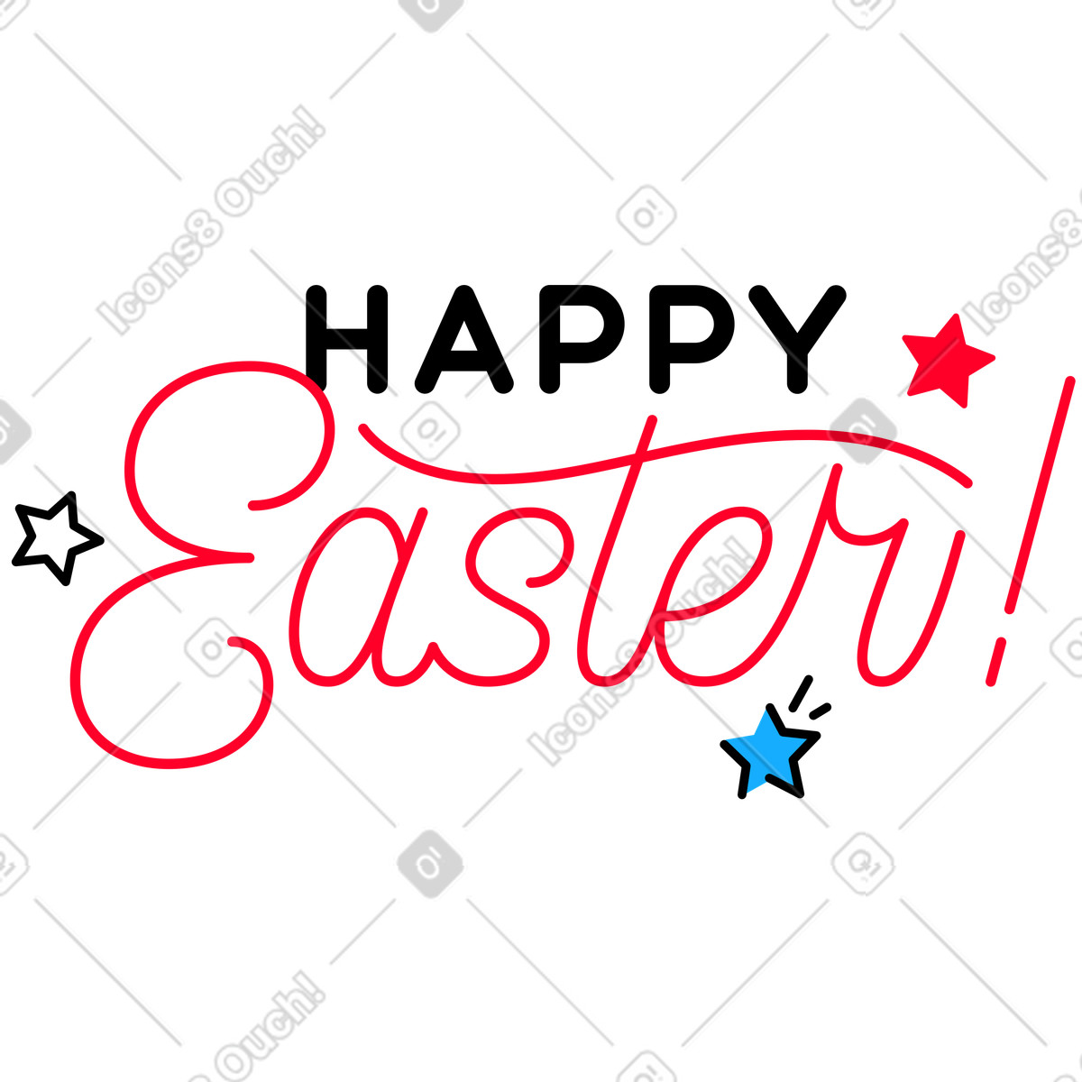 Buona pasqua in stile calligrafico illustrazione Transistor scarica PNG, SVG