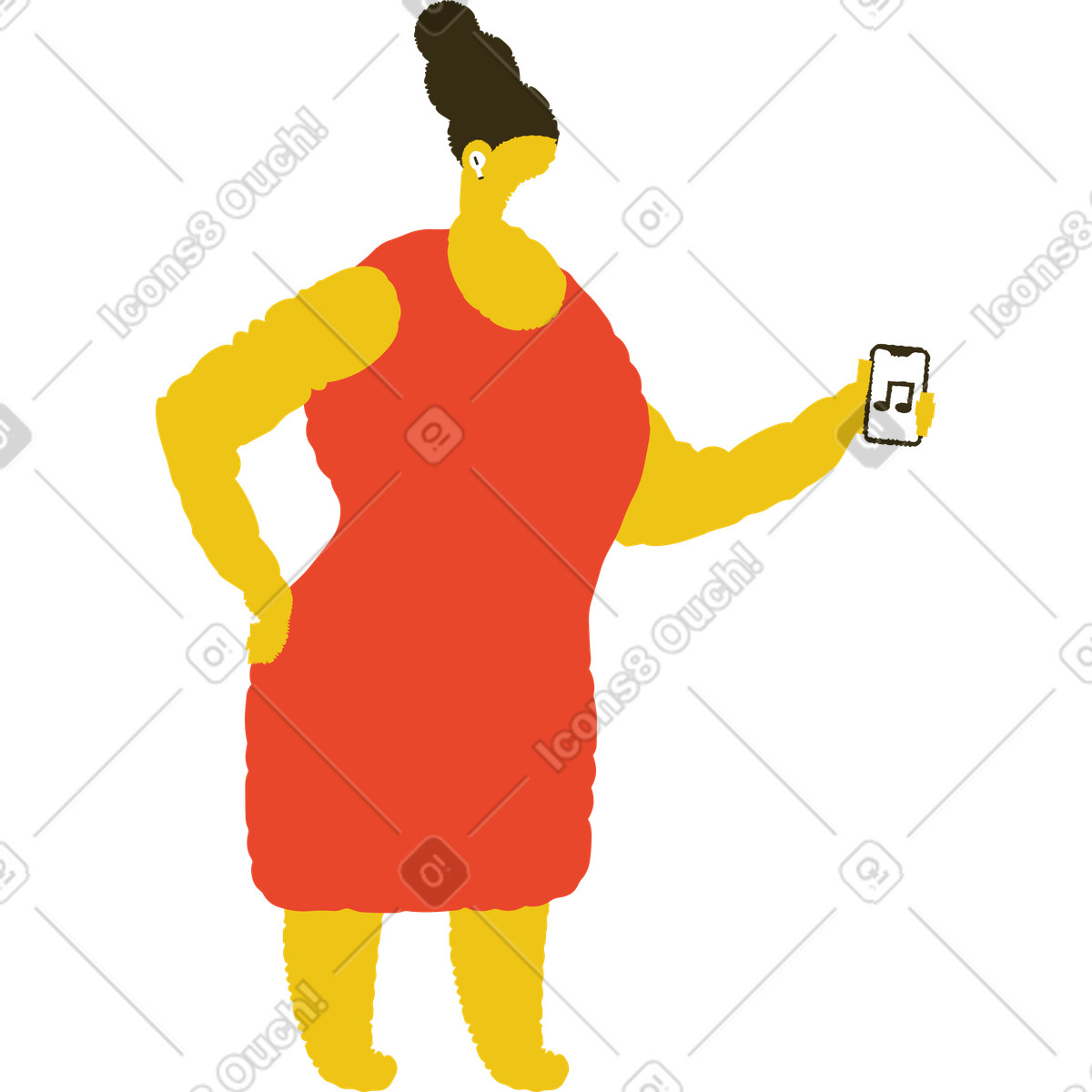 Иллюстрация Woman with wireless headphones в стиле Bermuda — скачать в форматах PNG, SVG