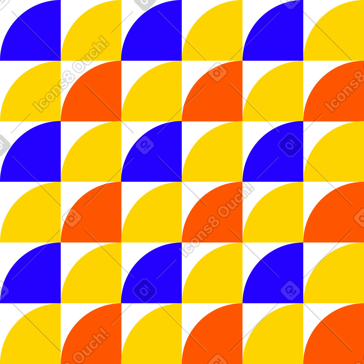 Seamless geometric quarter circle pattern illustration in Framework style download in PNG, SVG