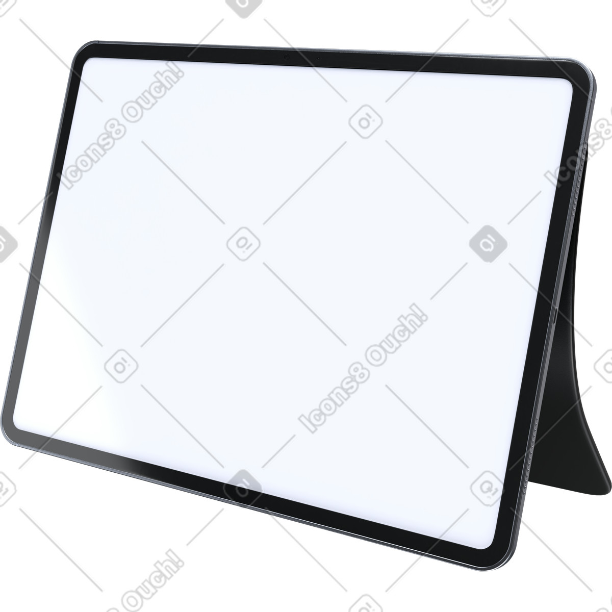 Stand monitor mockup, presentation screen mockup, workspace setup illustration in PNG, SVG