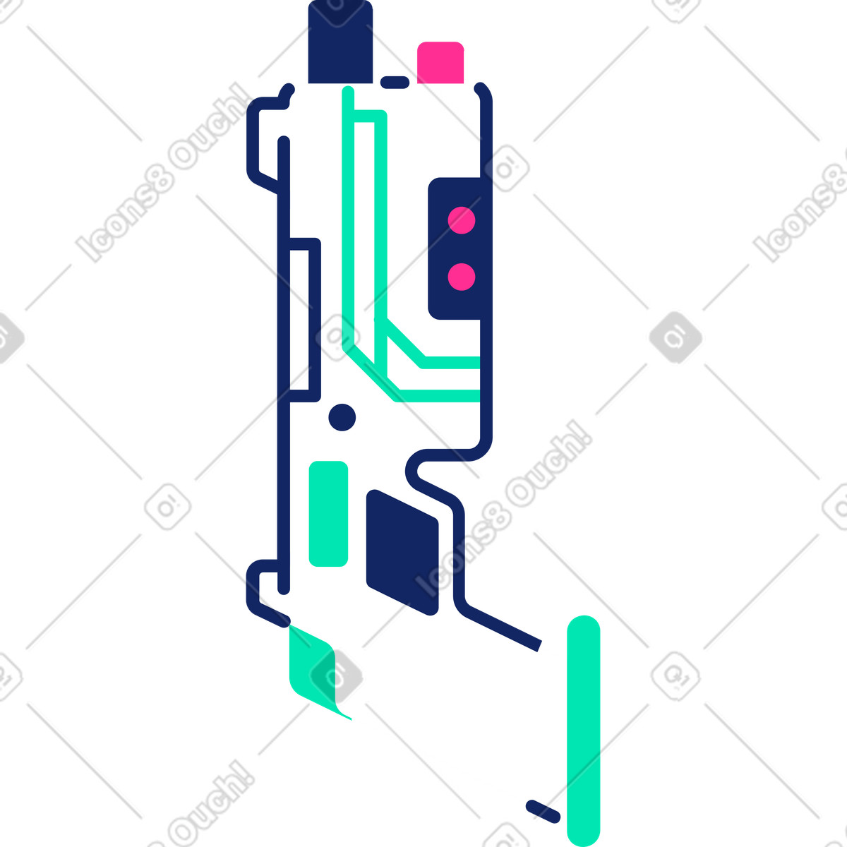 下载 Cyborg 风格的 枪 插画，支持 PNG、SVG 格式