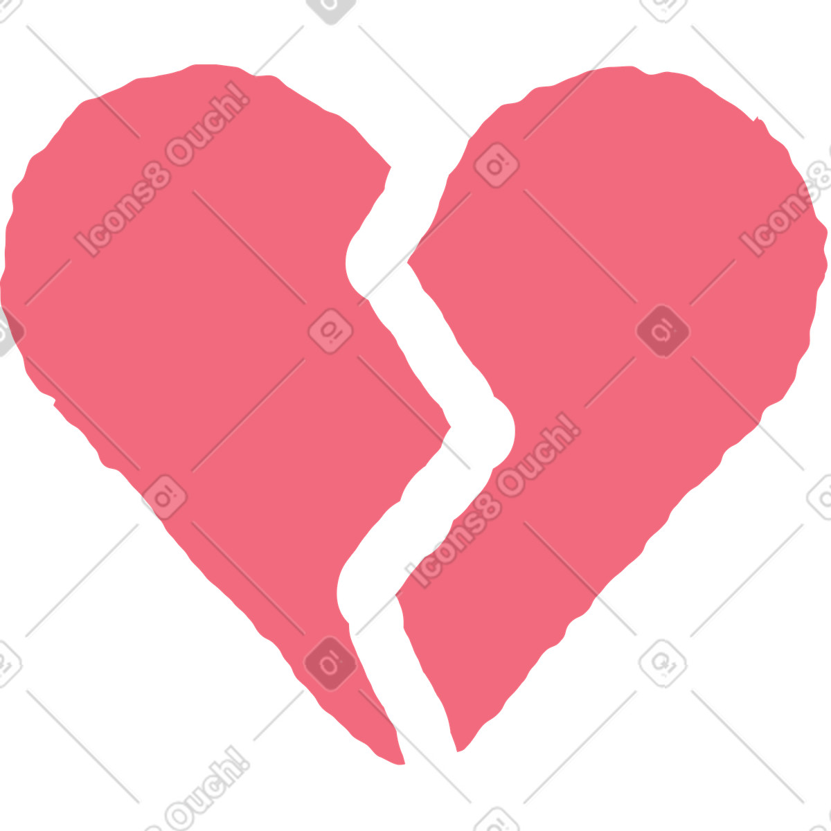 Gebrochenes herz-Illustration im Pablo-Stil als Download in PNG, SVG
