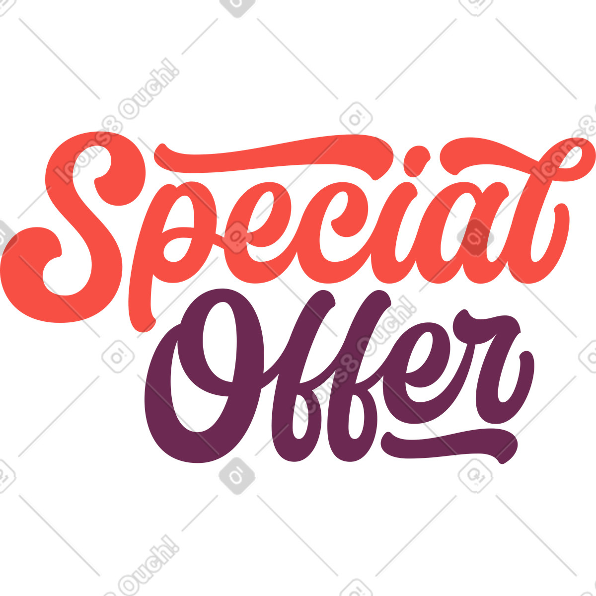 Ilustración Oferta especial de letras en estilo Sammy a descargar en PNG y SVG