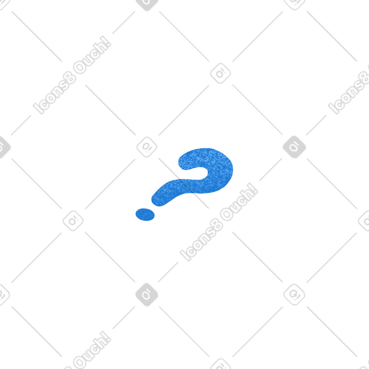 Blue question mark in perspective-Illustration im Gleam-Stil als Download PNG, SVG