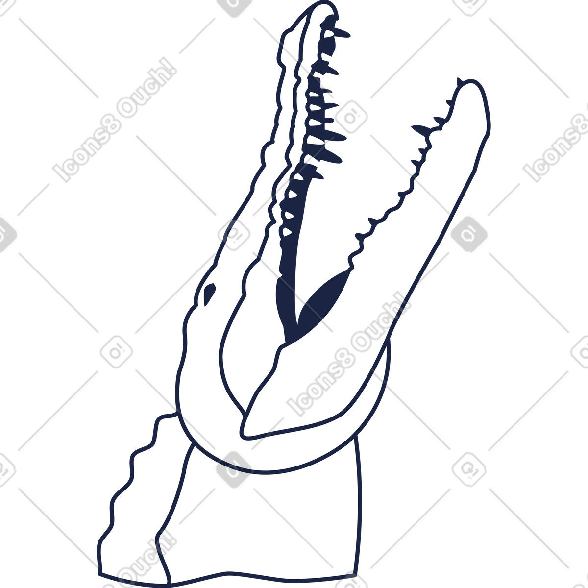 Crocodile animated illustration in Urban Line style download in GIF, Lottie (JSON), AE