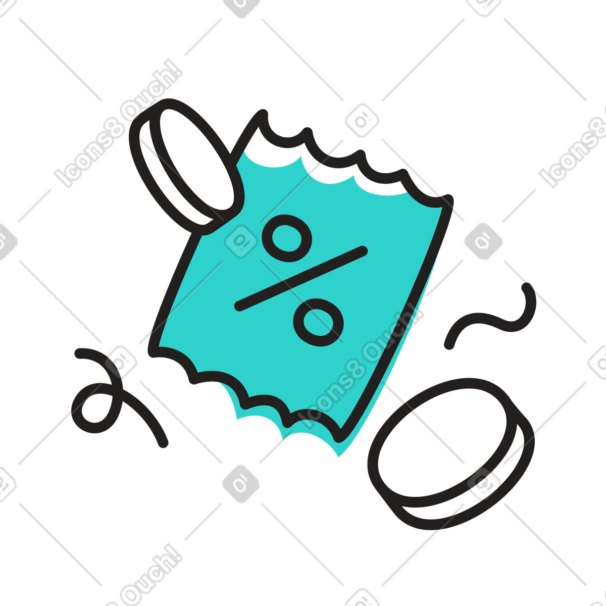 Ilustración Descuento u oferta especial en estilo Little a descargar en PNG y SVG