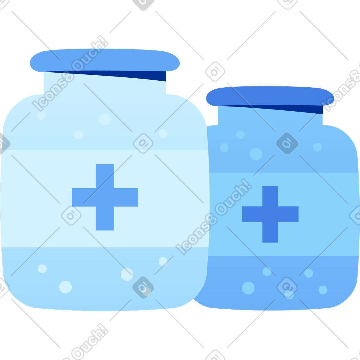 Ilustração de Vaccine two bottles em no estilo Glossy para baixar em PNG, SVG