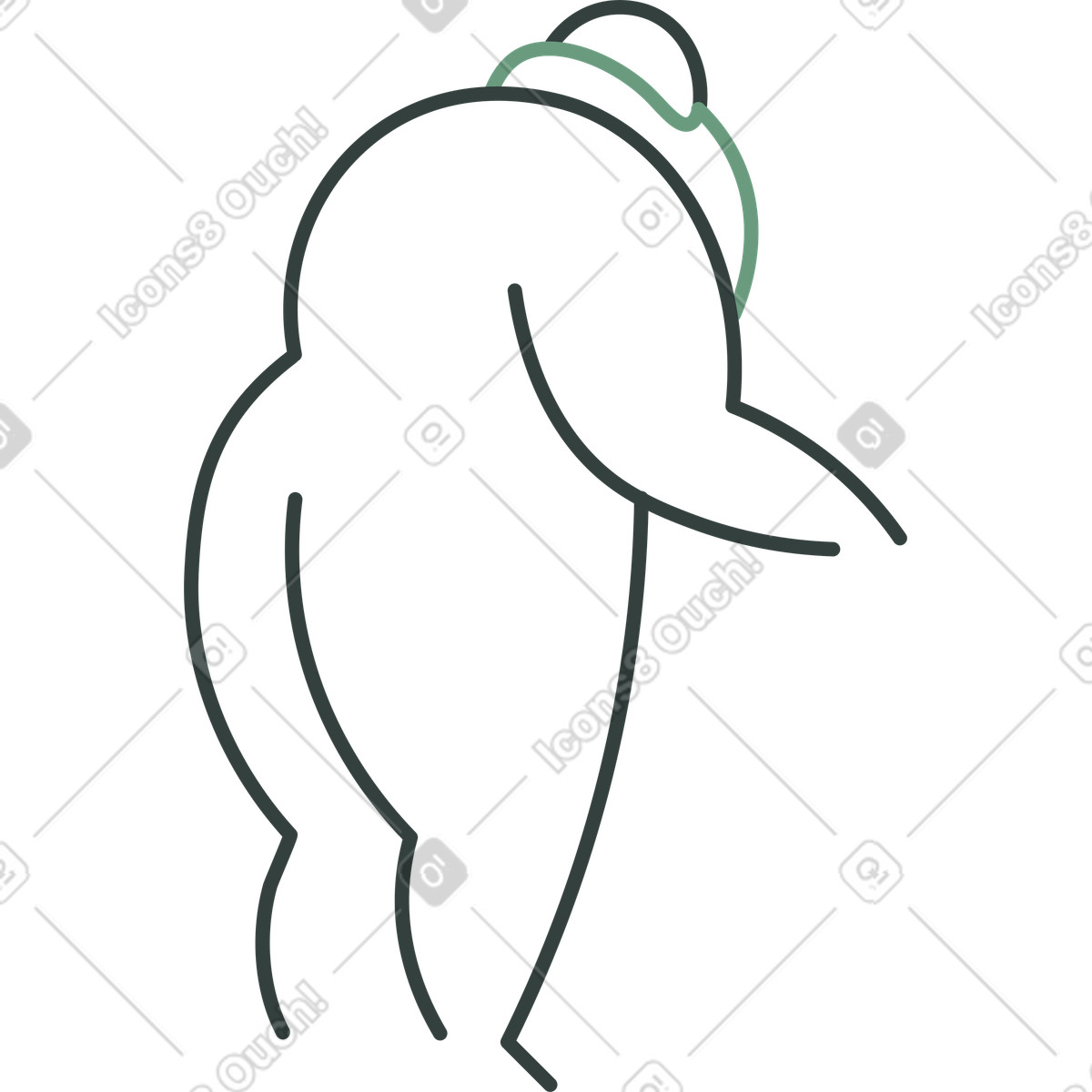 Grandfather standing back view vector illustration clipart in PNG SVG GIF