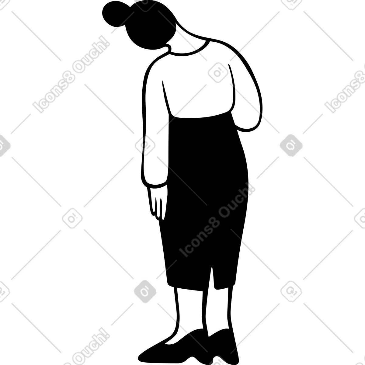 Ilustración Mujer en estilo Journal a descargar en PNG y SVG
