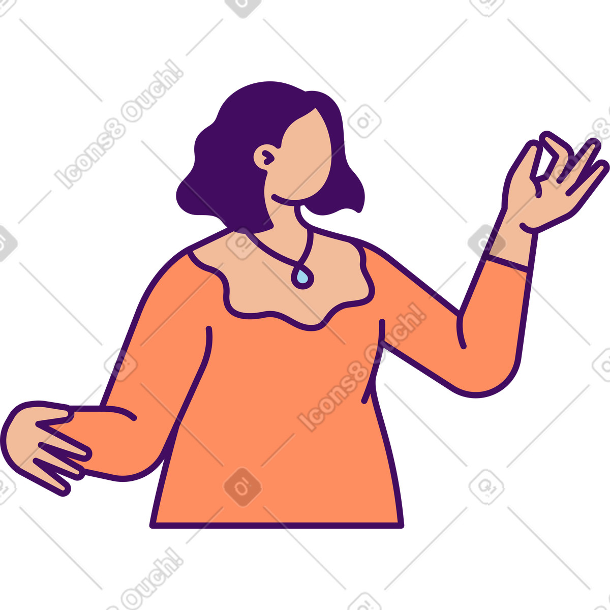 Woman illustration in Simplistic style download in PNG, SVG