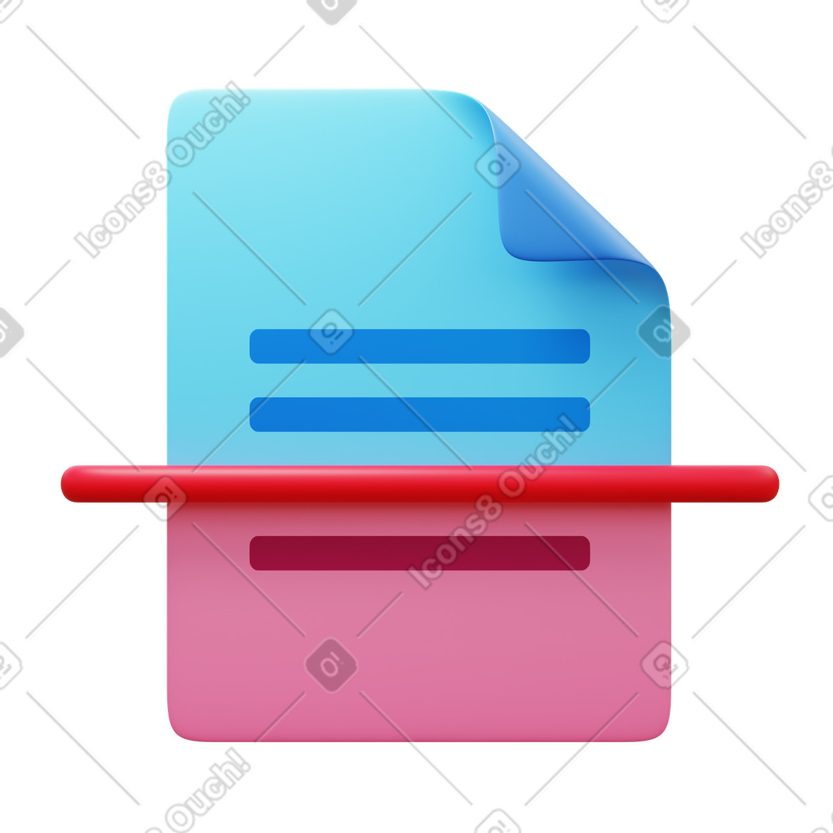 Rescan document illustration in 3D Fluency style download in PNG, SVG