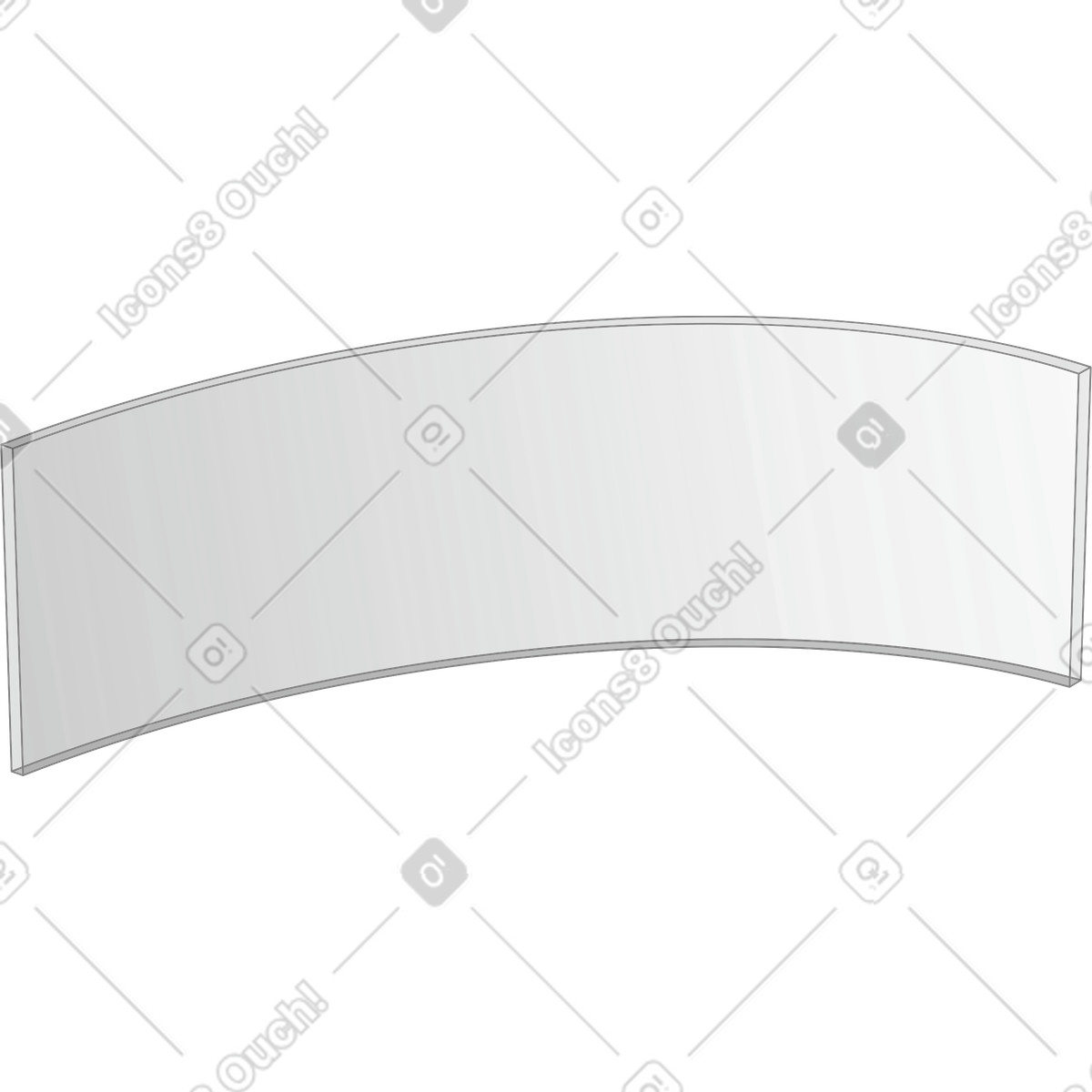 Innovative curved surface transparent digital screen illustration in Futuristic style download in PNG, SVG