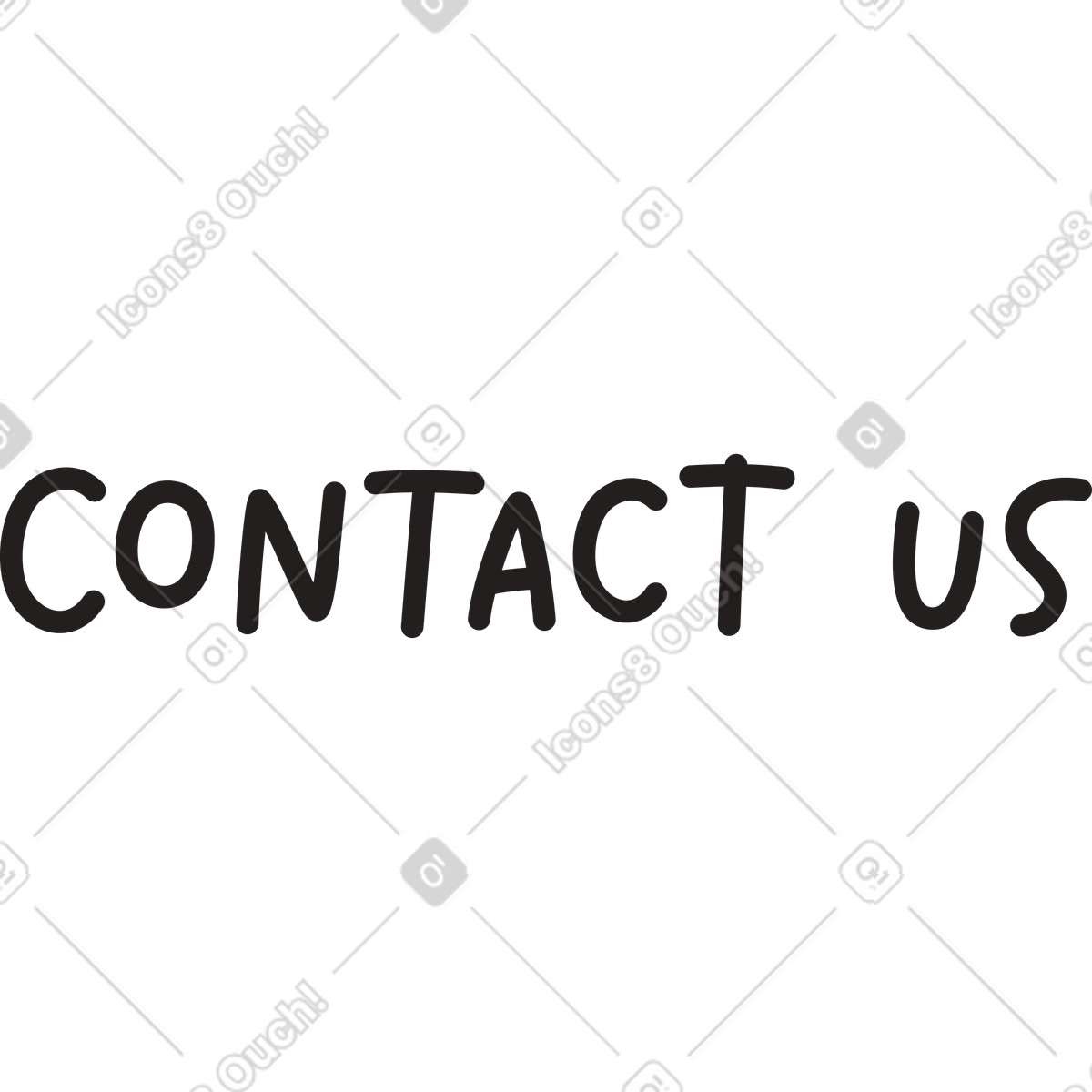 Illustration Texte de lettrage contactez-nous dans le style Little à télécharger aux formats PNG, SVG