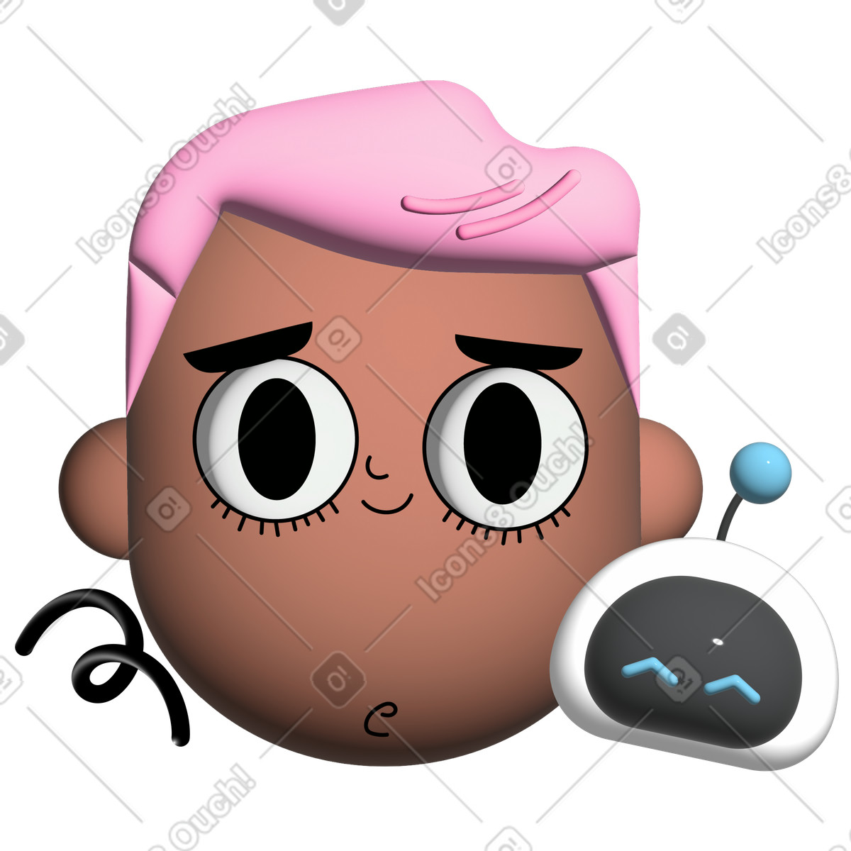 Ilustração de Guy with robot em no estilo Cartoony para baixar em PNG, SVG