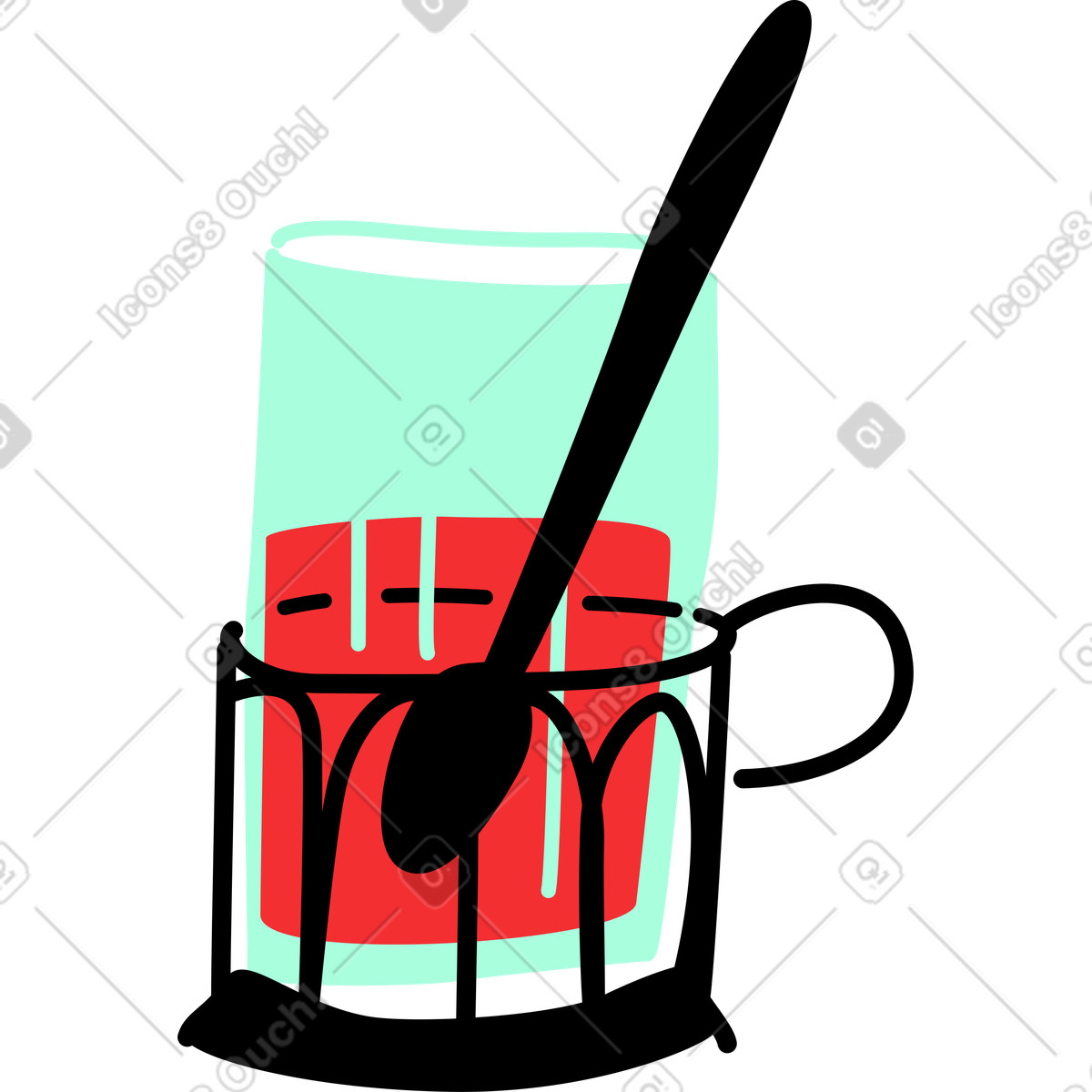 Ilustración Vaso con portavasos en estilo Spicy a descargar en PNG y SVG