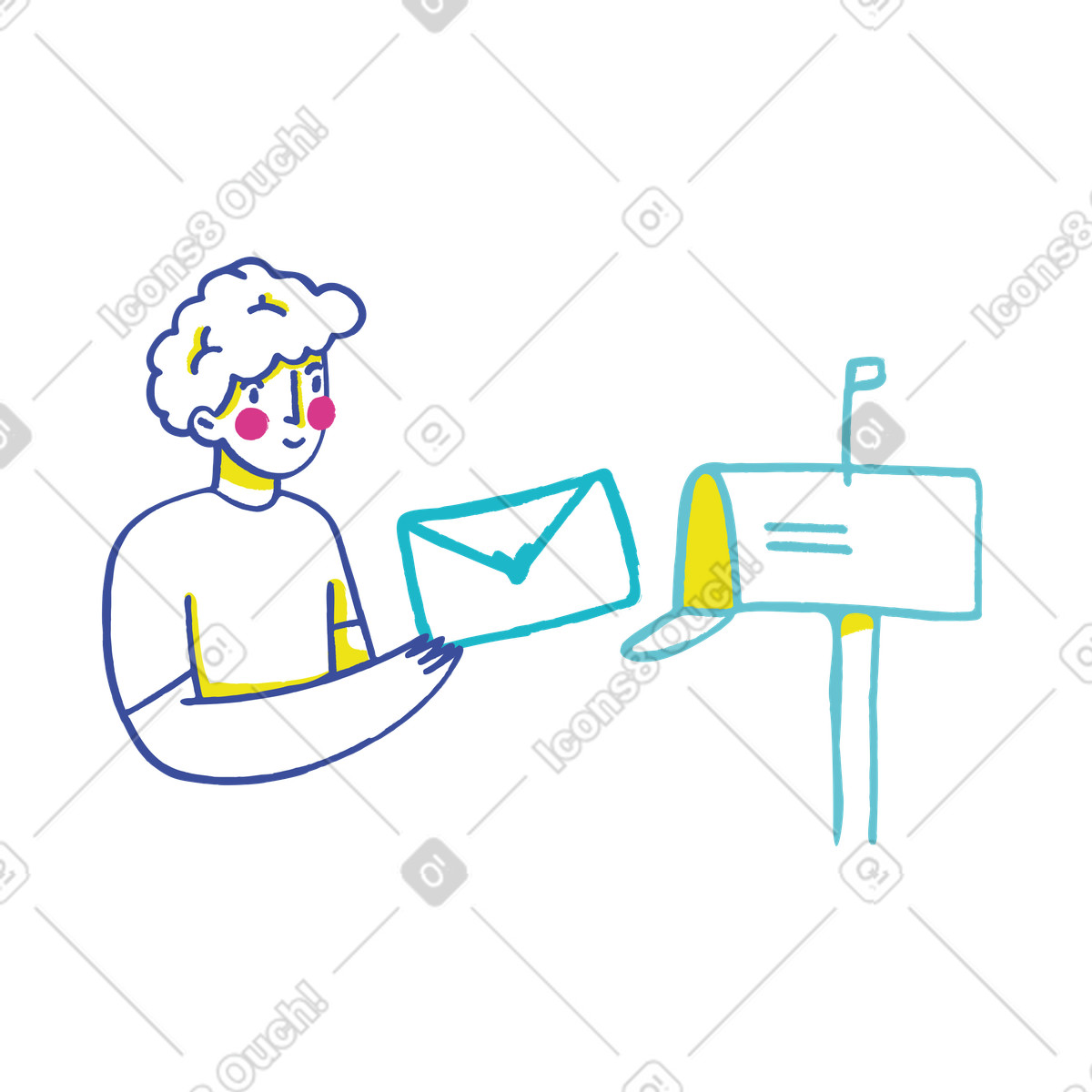 Illustration Envoi d'une lettre dans le style Lime à télécharger aux formats PNG, SVG