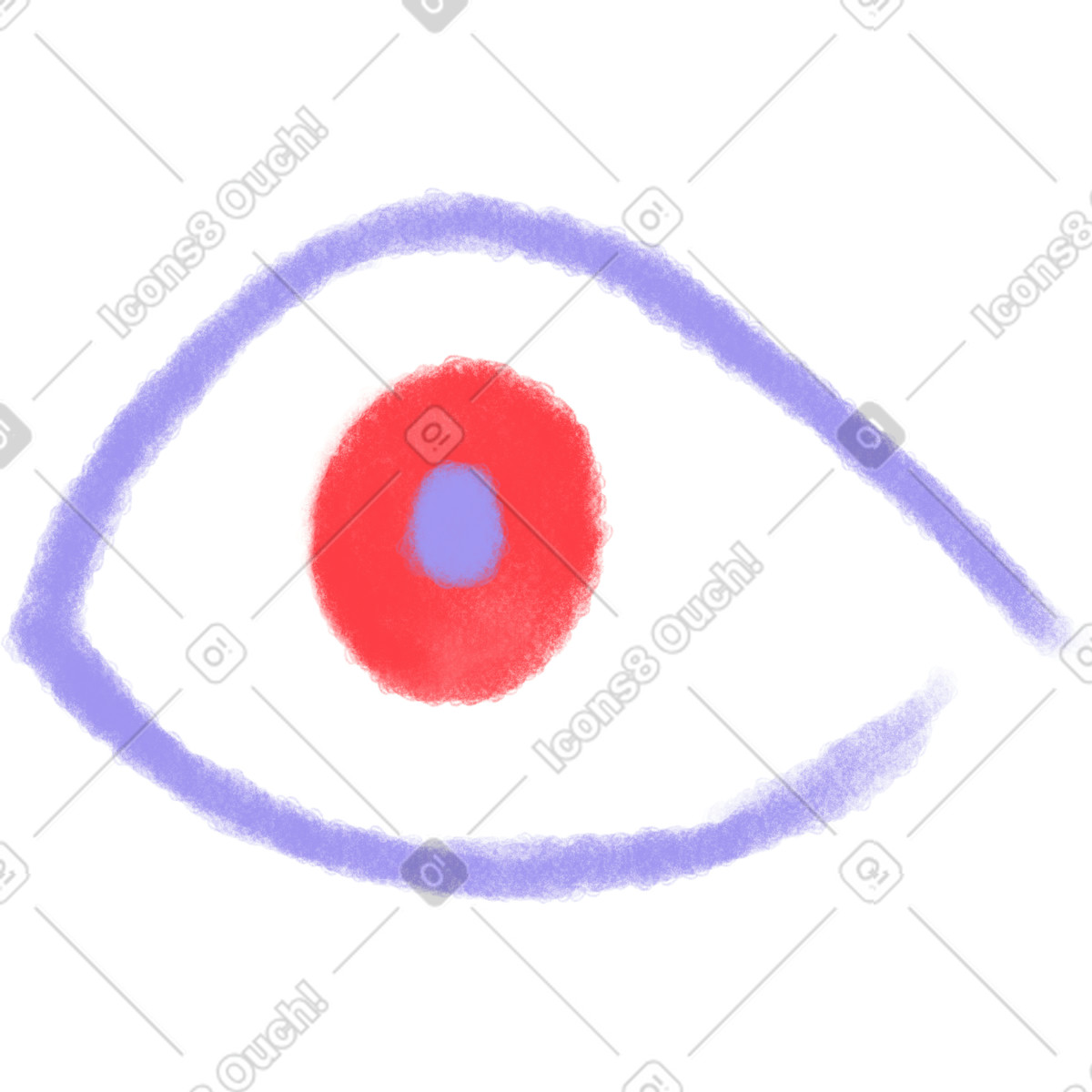 Illustration Purple open eye dans le style Doodle à télécharger aux formats PNG, SVG