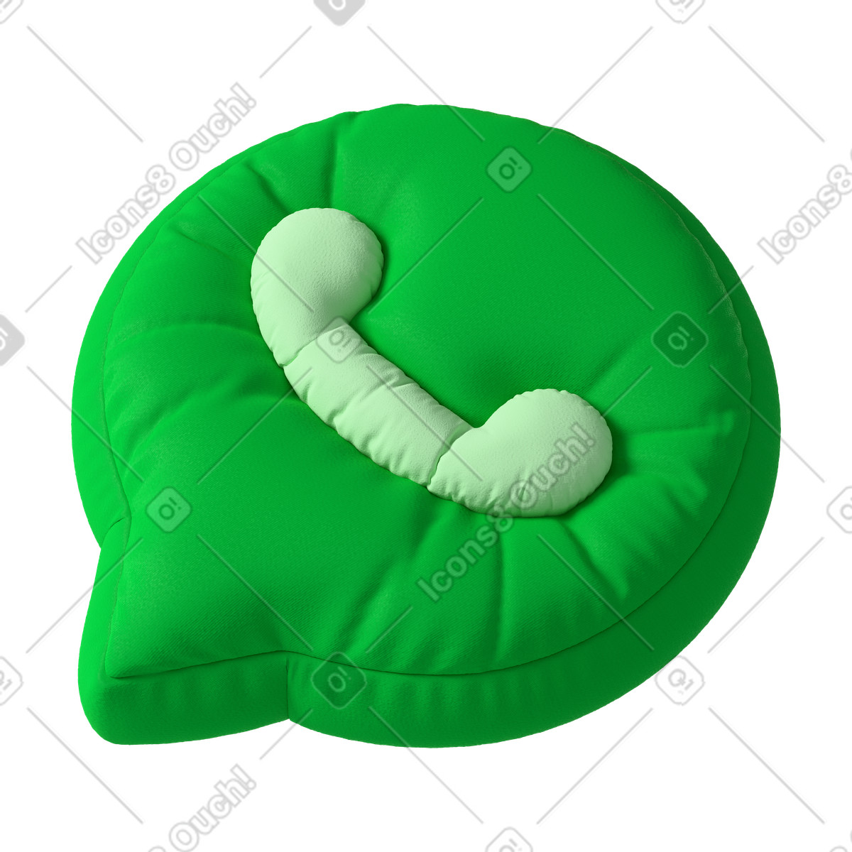 Weiches plüsch-whatsapp-symbol-Illustration im 3D Plush icons-Stil als Download in PNG, SVG