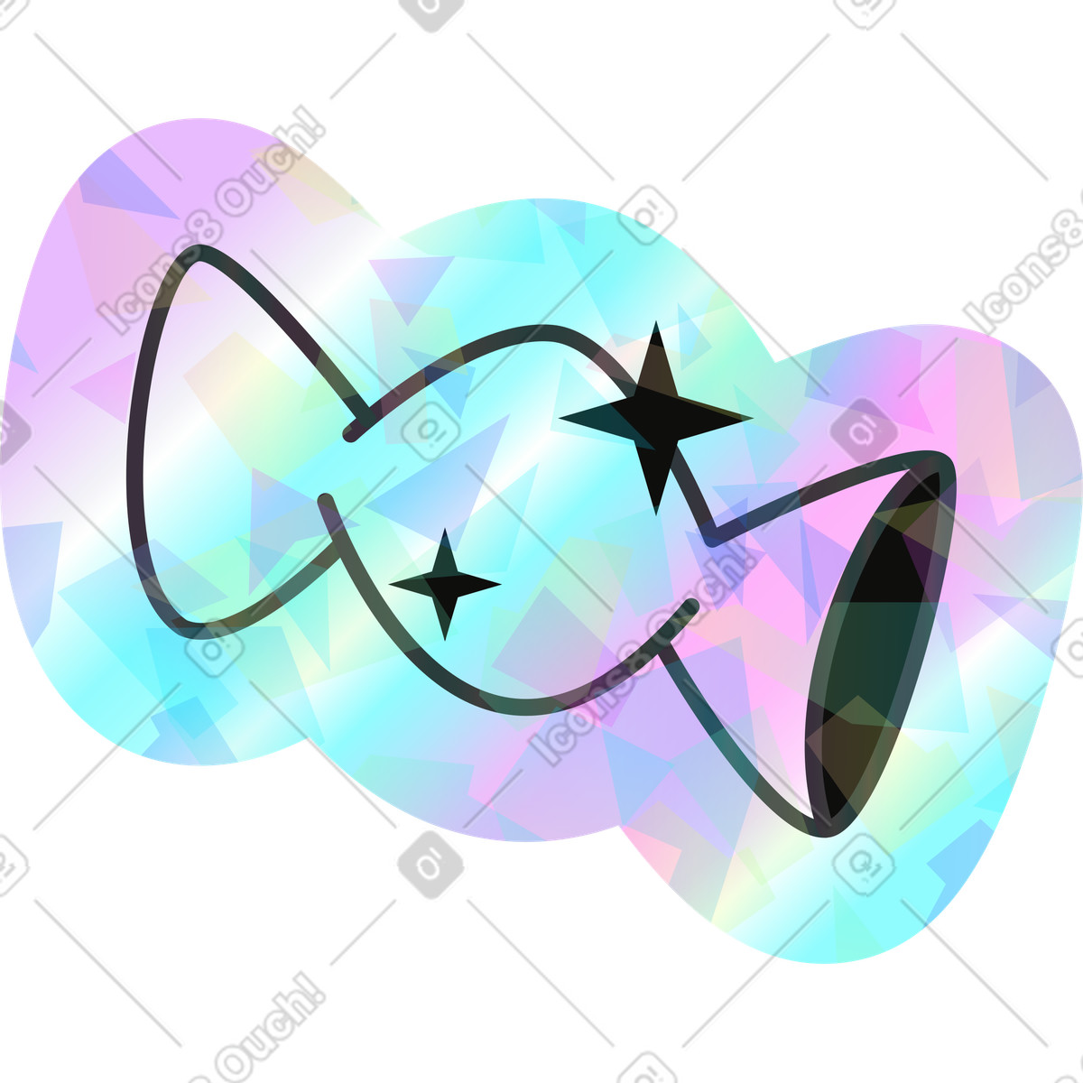 Holostickers スタイルの Candy のイラストをPNG、SVG形式でダウンロード