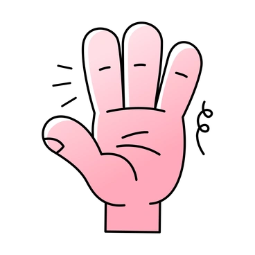 A hand showing four fingers - Pocus style illustration