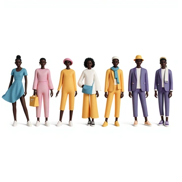 Body templates filled with vibrant color palettes, inspiring fashion design choices