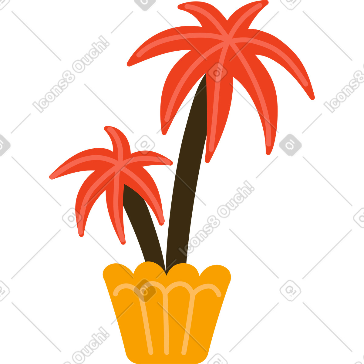 Ilustração de Palmeira em vaso no estilo Arabica para baixar PNG, SVG