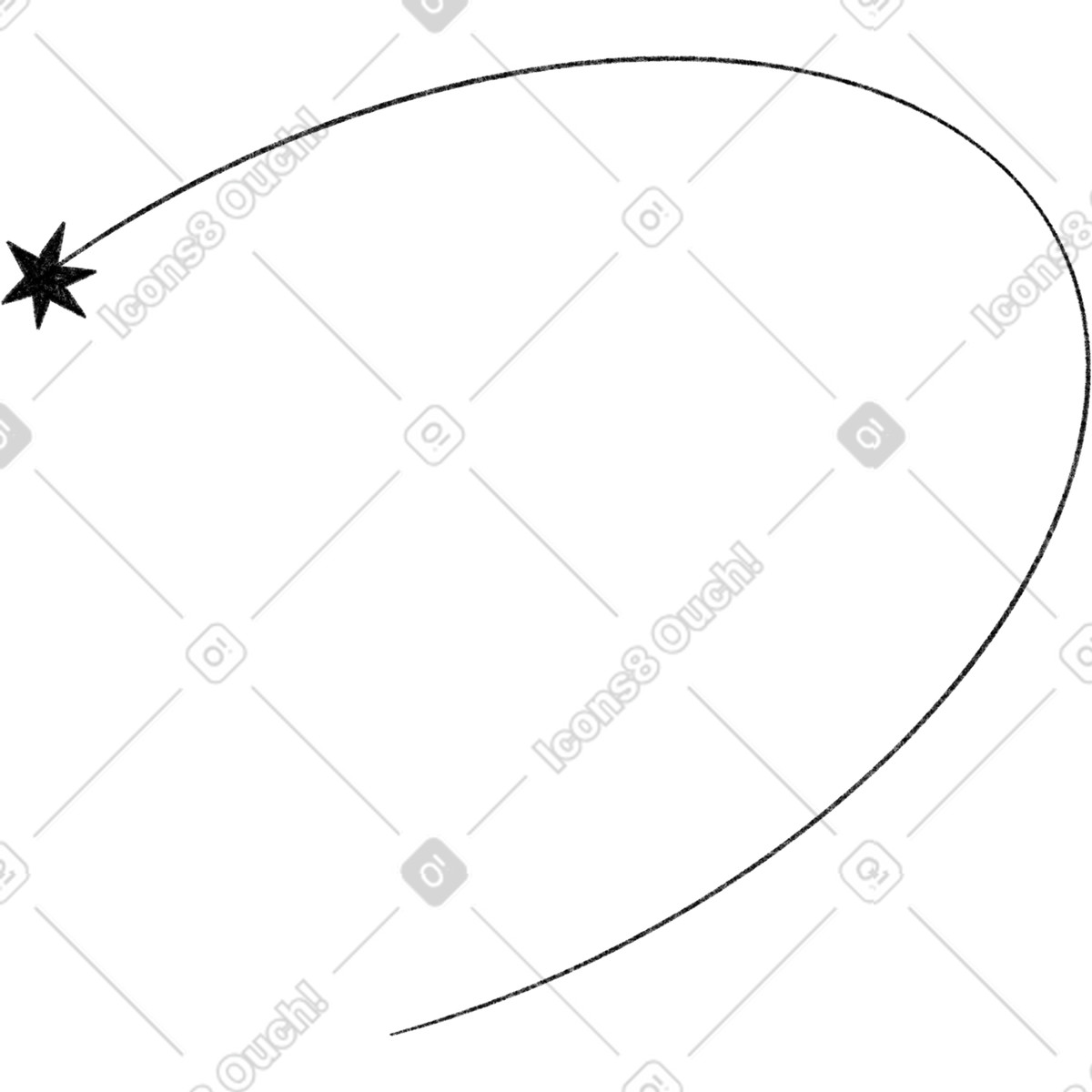 Black line with star illustration in Joy style download in PNG, SVG