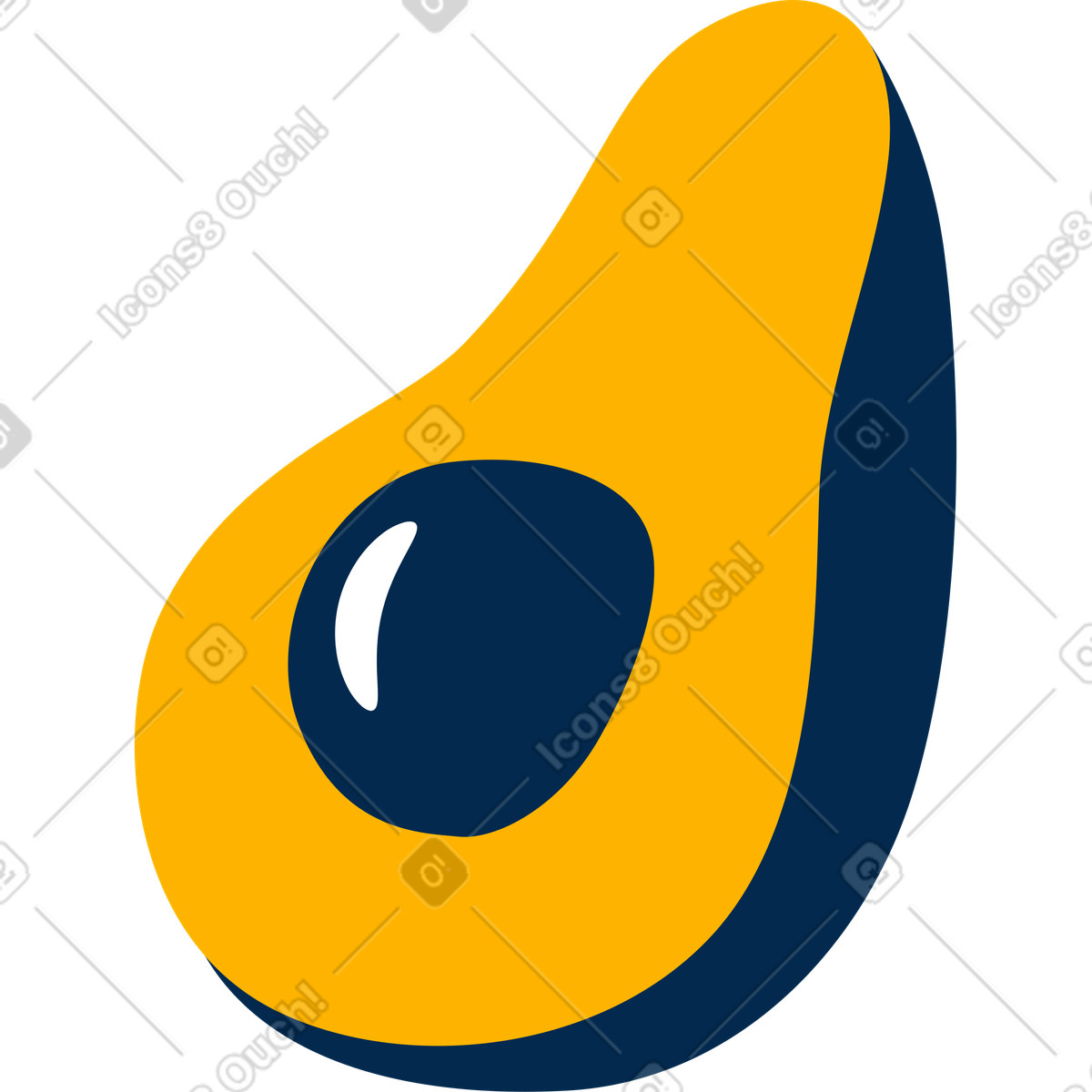Flame スタイルの Avocado のイラストをPNG、SVG形式でダウンロード
