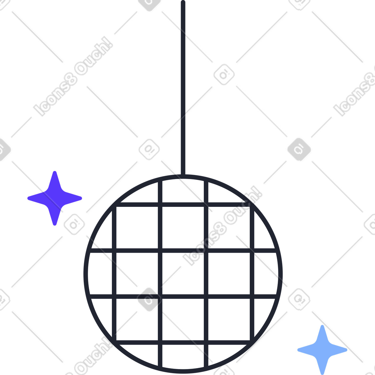 Ilustración Bola de disco en estilo Pablita a descargar en PNG y SVG