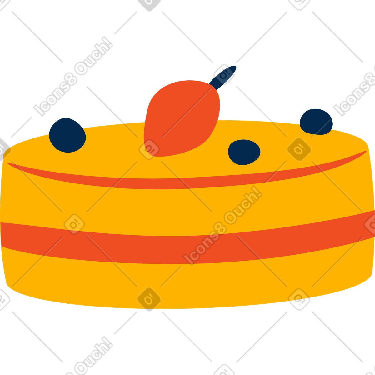 Cake illustration in Flame style download in PNG, SVG