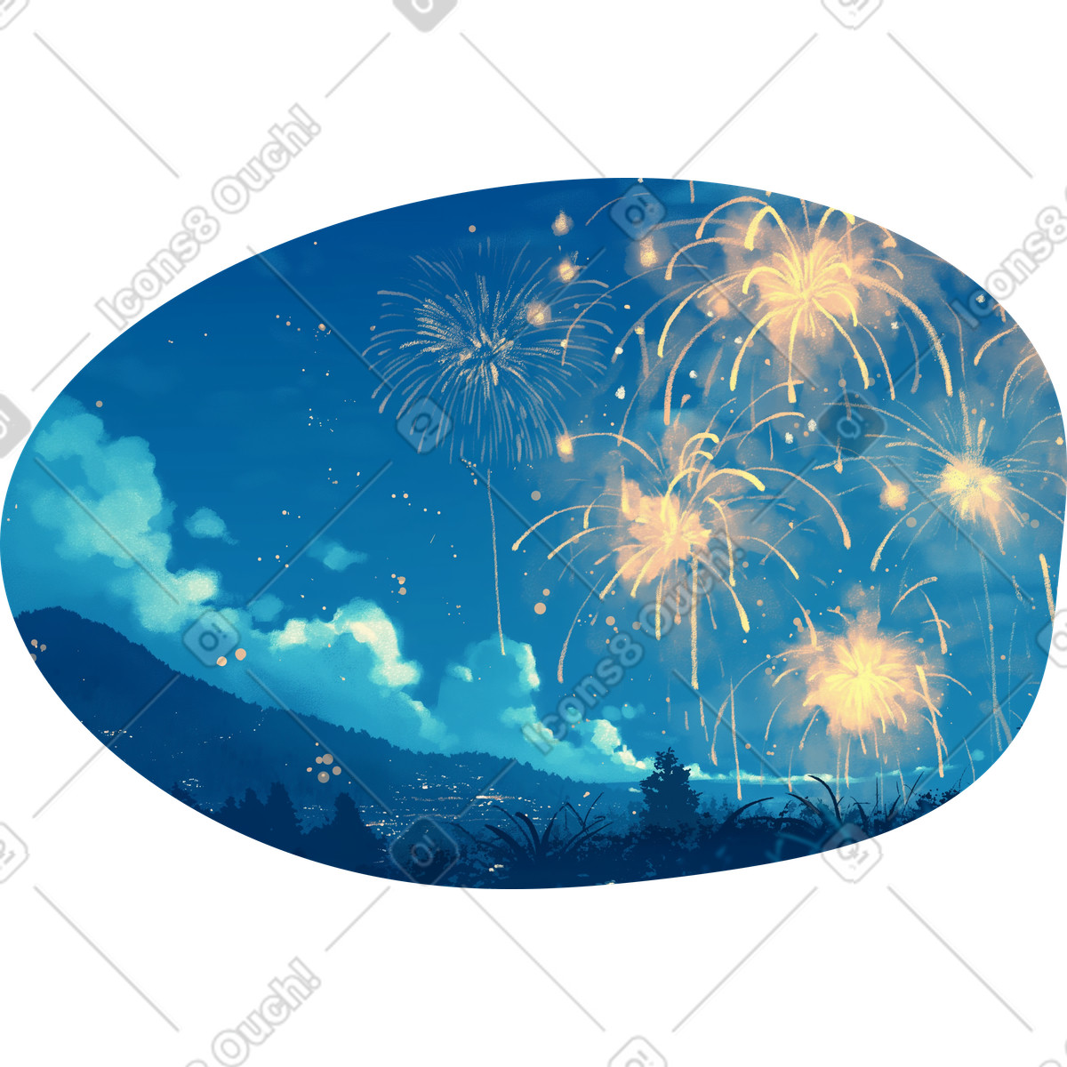 Ilustração de Fundo fogos artifício em no estilo Scenes para baixar em PNG, SVG