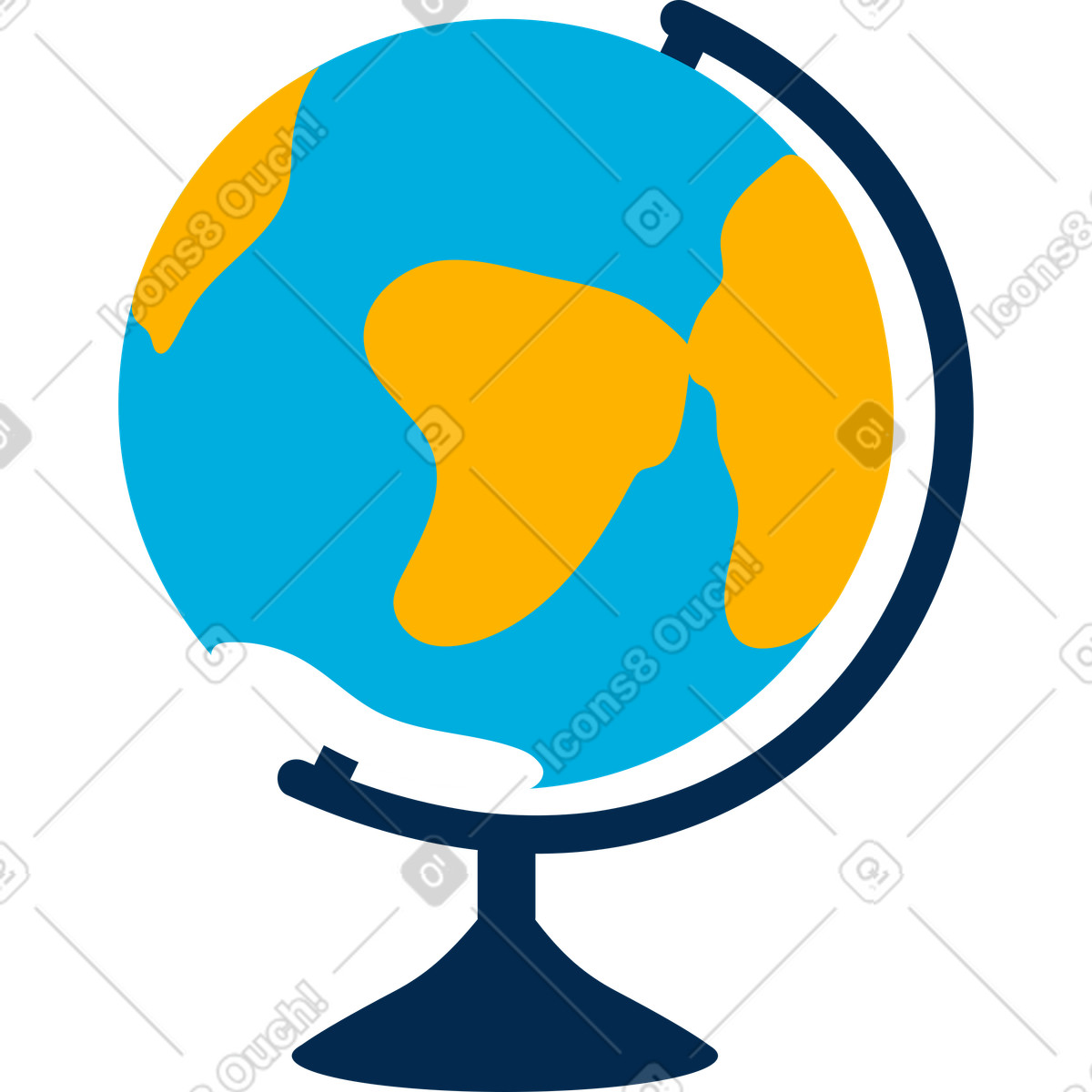 Globe illustration in Flame style download in PNG, SVG