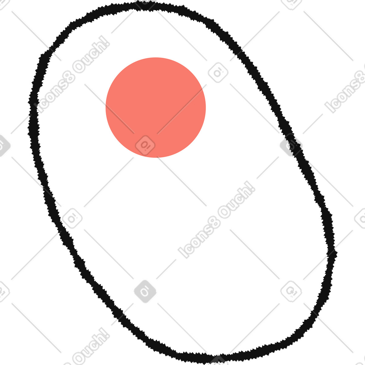 Ilustración Cell outline with central nucleus simple biology diagram shape en estilo Bold People a descargar en PNG y SVG