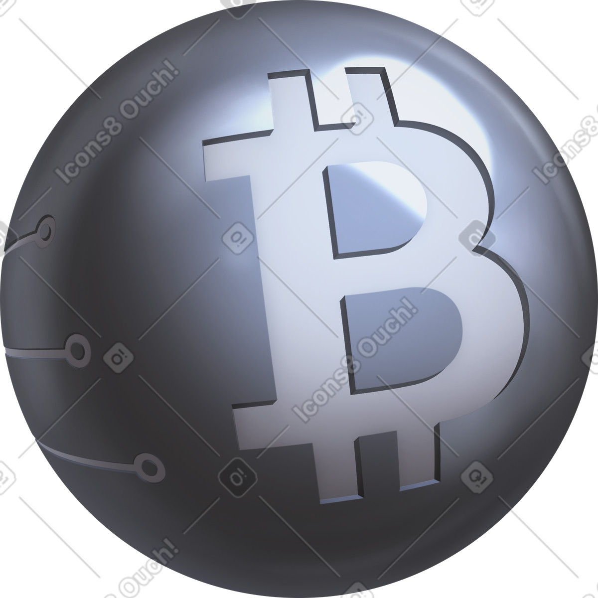 Props スタイルの Bitcoin planet のイラストをPNG、SVG形式でダウンロード