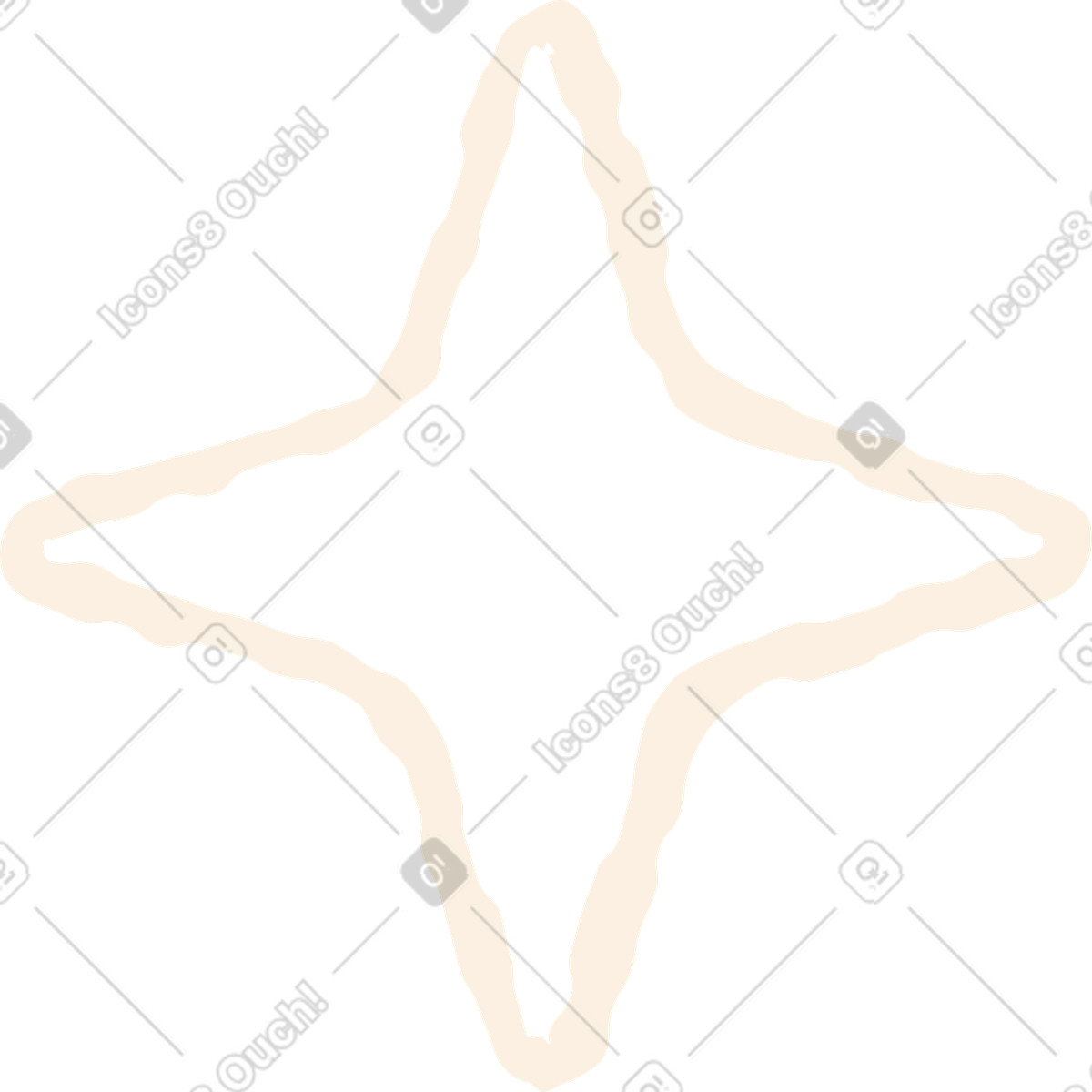 Ilustración Estrella beige en estilo Pablo a descargar en PNG y SVG